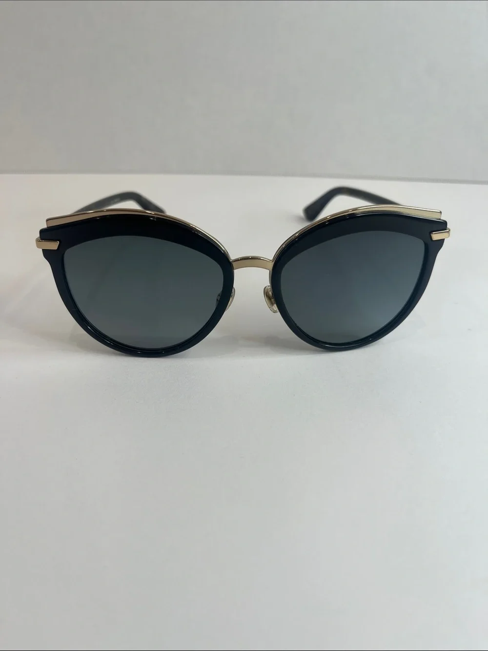 Dior Black & Gold Round Cat-Eye Sunglasses
